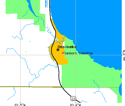 Sanborn township, MI map