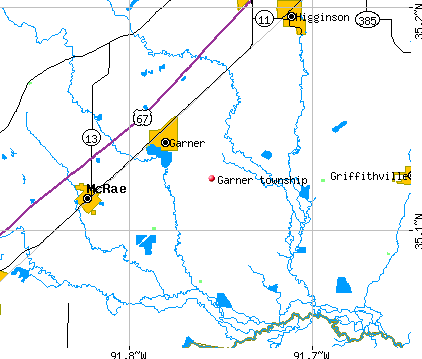 Garner township, AR map
