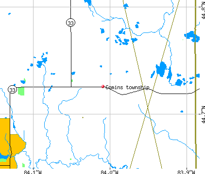 Comins township, MI map