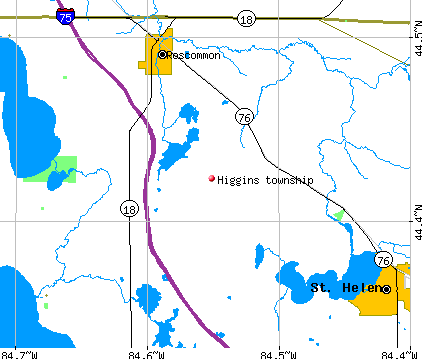 Higgins township, MI map