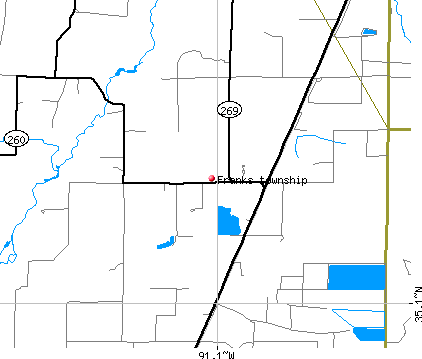 Franks township, AR map