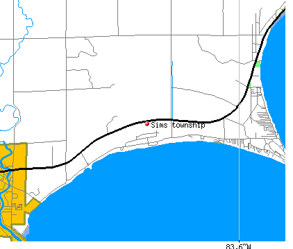 Sims township, MI map