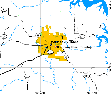 Mountain Home township, AR map