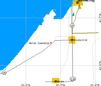 Akron township, MI map