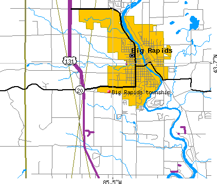 Big Rapids township, MI map