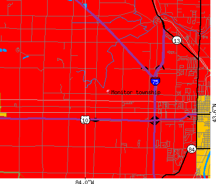 Monitor township, MI map