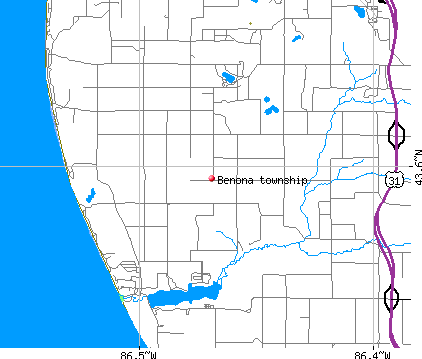 Benona township, MI map