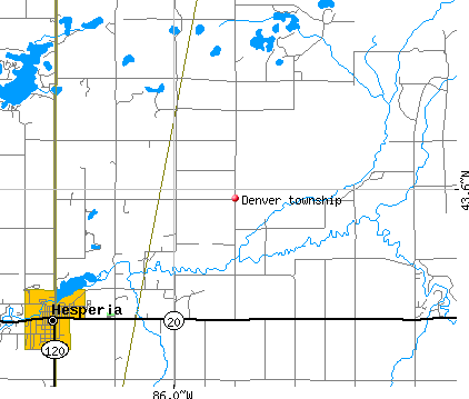 Denver township, MI map