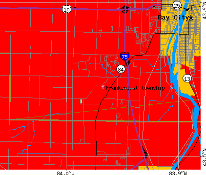 Frankenlust township, MI map