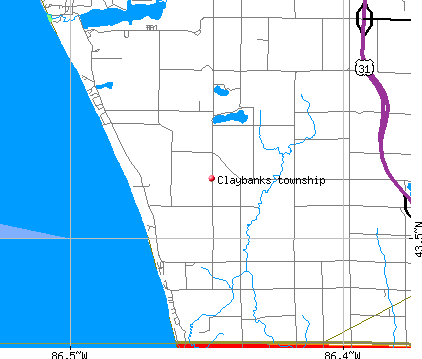 Claybanks township, MI map