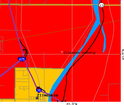 Zilwaukee township, MI map