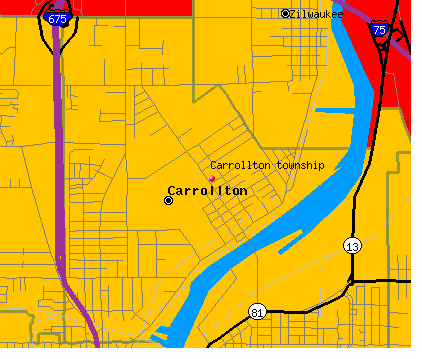 Carrollton township, MI map