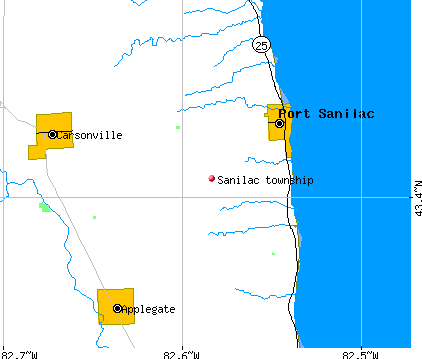 Sanilac township, MI map