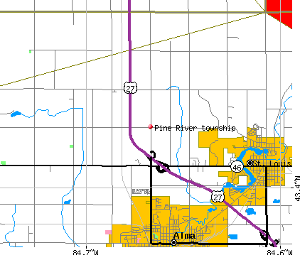 Pine River township, MI map