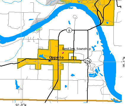 Bentley township, AR map
