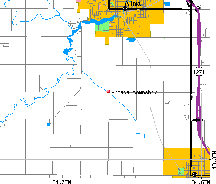 Arcada township, MI map
