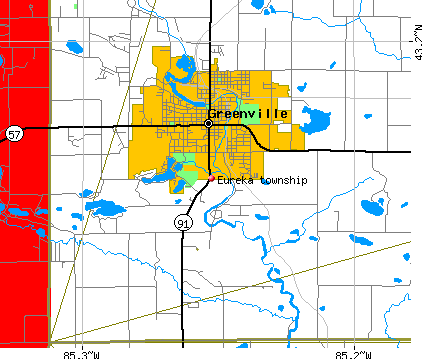 Eureka township, MI map