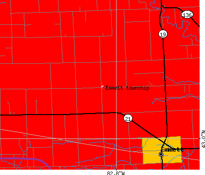 Emmett township, MI map