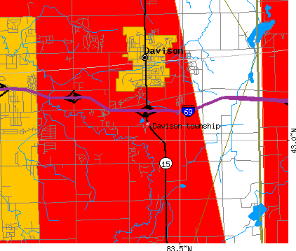 Davison township, MI map