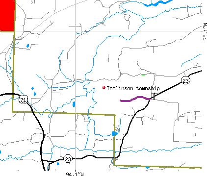 Tomlinson township, AR map