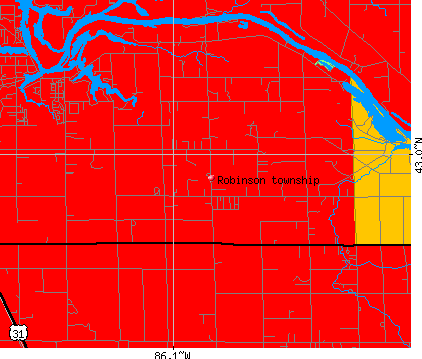 Robinson township, MI map