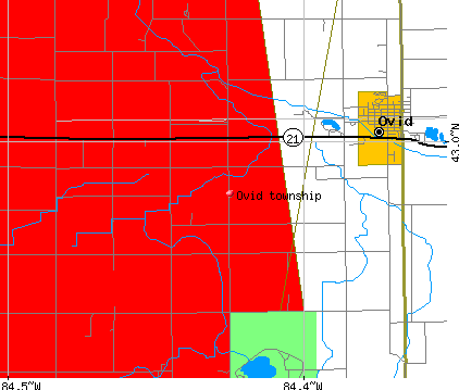 Ovid township, MI map