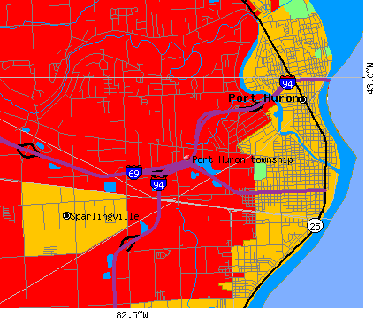 Port Huron township, MI map