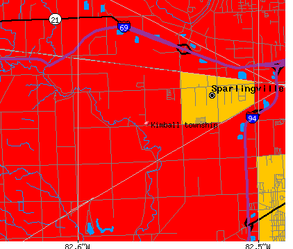 Kimball township, MI map
