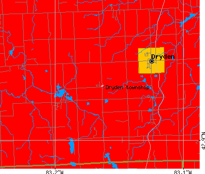 Dryden township, MI map