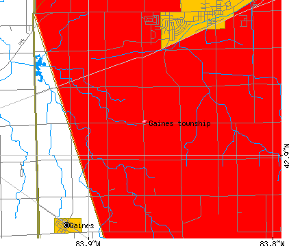 Gaines township, MI map