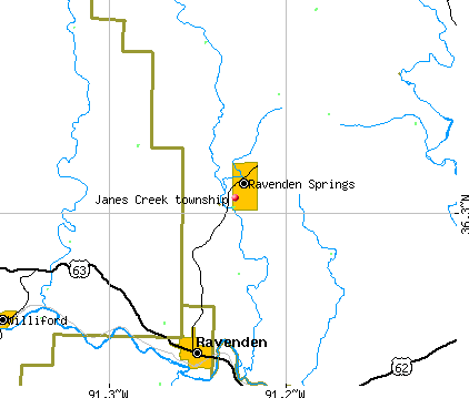 Janes Creek township, AR map