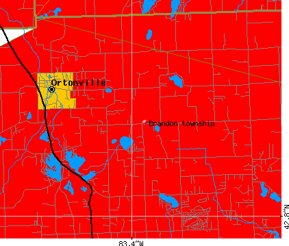 Brandon township, MI map