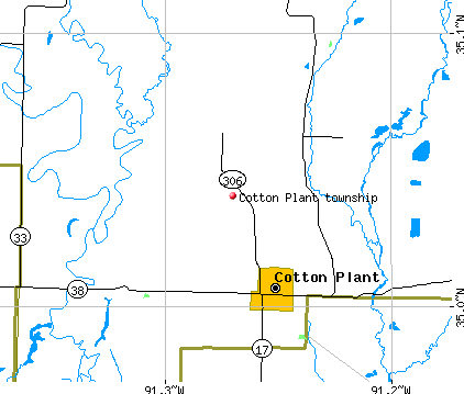 Cotton Plant township, AR map