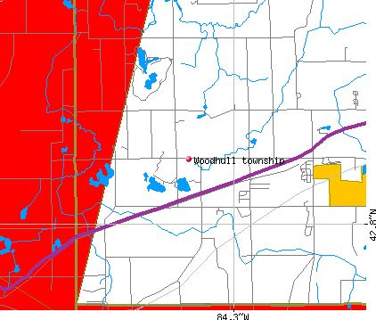 Woodhull township, MI map