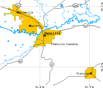 Danville township, AR map