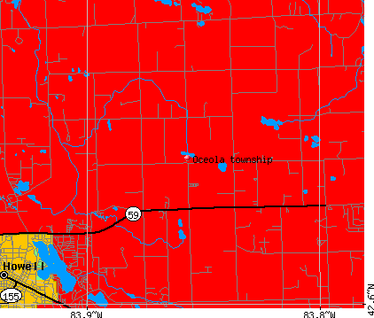 Oceola township, MI map