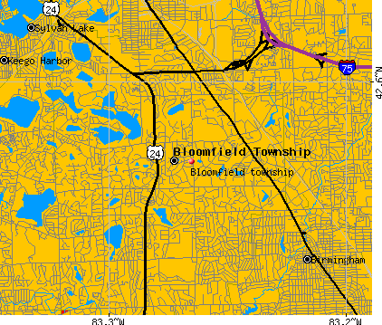 Bloomfield township, MI map