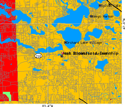 West Bloomfield township, MI map