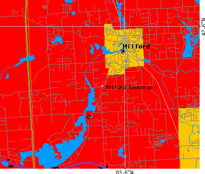 Milford township, MI map