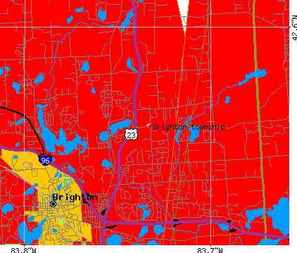 Brighton township, MI map