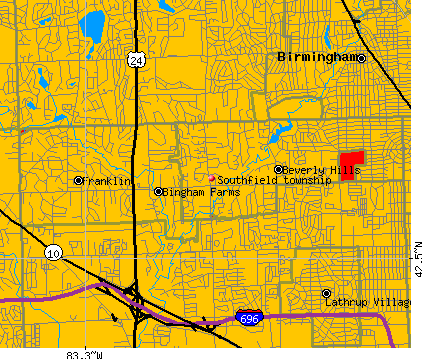 Southfield township, MI map