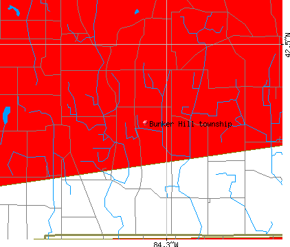 Bunker Hill township, MI map