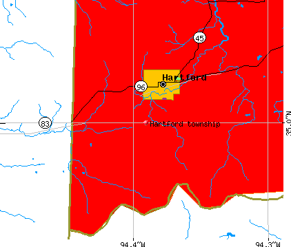 Hartford township, AR map