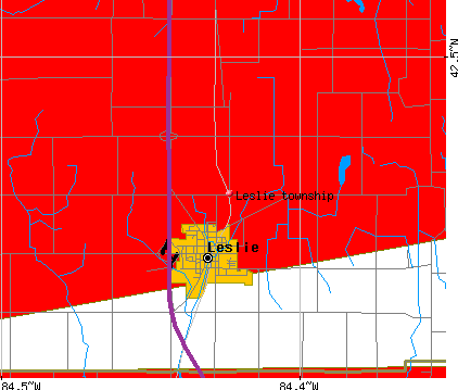 Leslie township, MI map