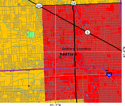 Redford township, MI map