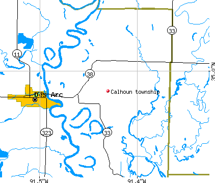 Calhoun township, AR map