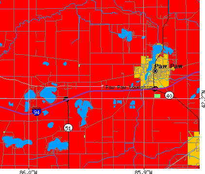 Paw Paw township, MI map