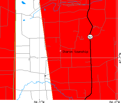 Washtenaw County Map. Sharon township, MI map