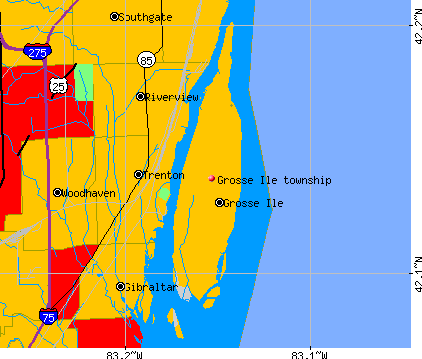 Grosse Ile township, MI map