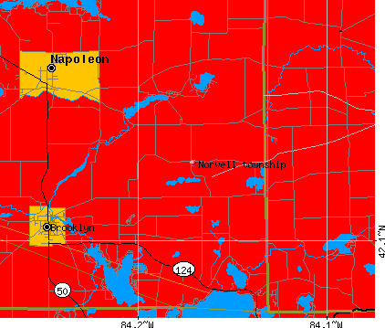 Norvell township, MI map